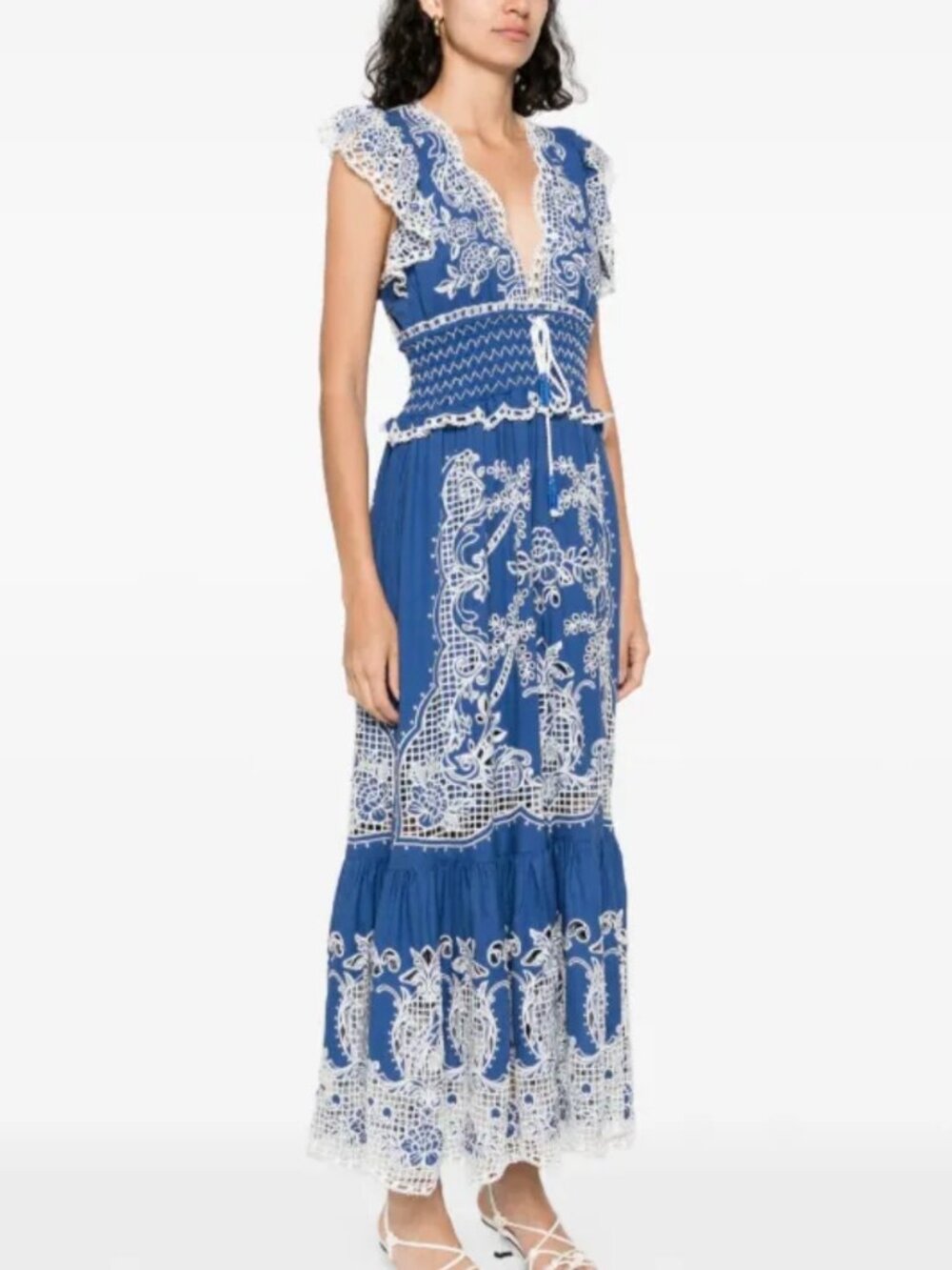 Farm Rio Blue Richelieu Maxi Dress NWT Size L